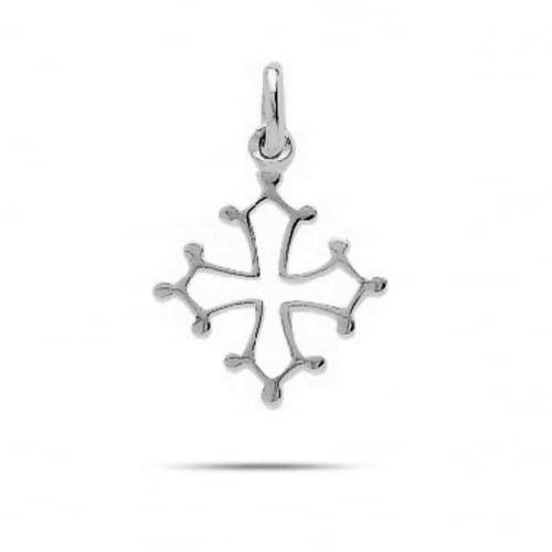 Pendentif croix occitane en or blanc