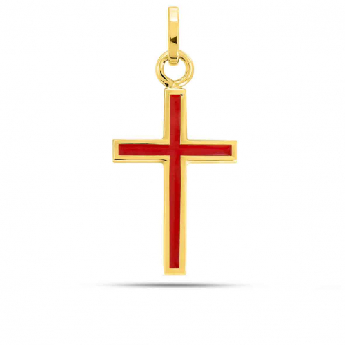 Pendentif Croix rouge laqu