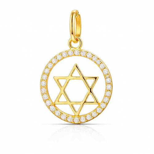 Pendentif Etoile de David entourage Oxyde de Zirconium