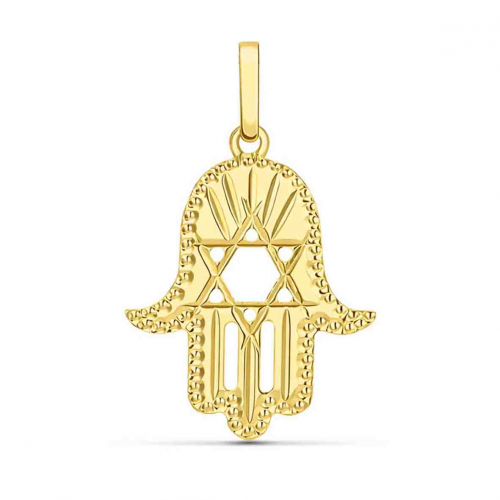 Pendentif Hamsa Etoile de David