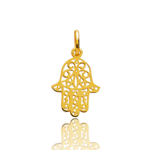 Pendentif or jaune main de fatma