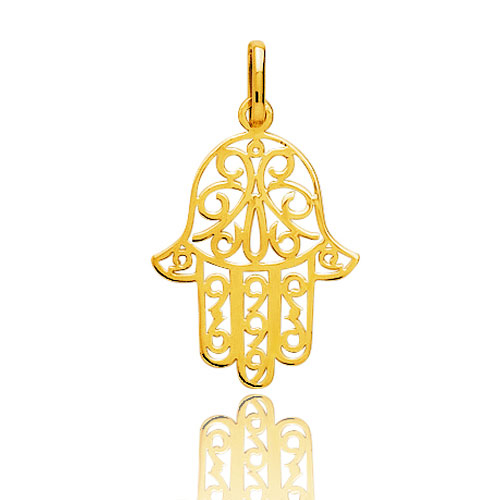 Pendentif or jaune main de fatma