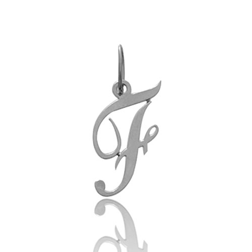 Pendentif or Blanc Initiale F