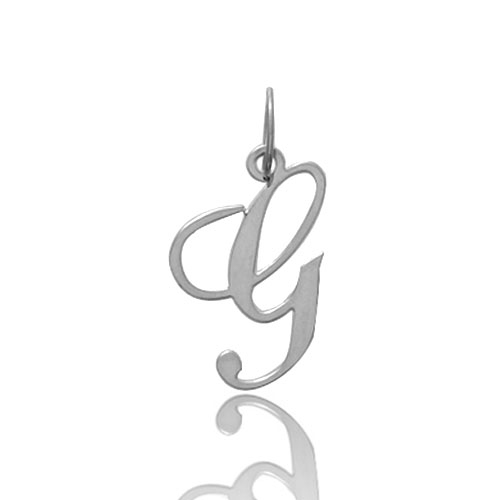Pendentif or Blanc Initiale G