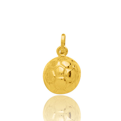 Pendentif or jaune ballon de football