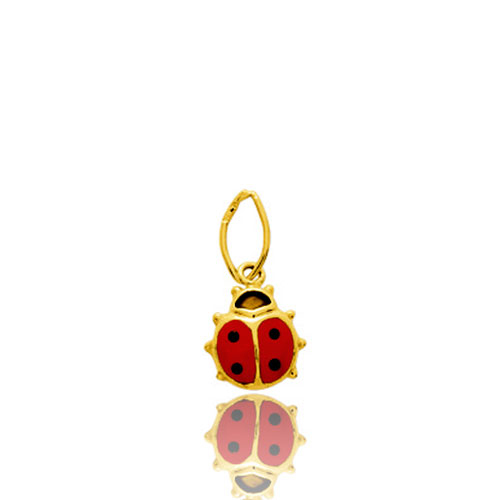 Pendentif or jaune coccinelle