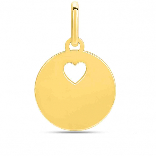 Pendentif or jaune coeur