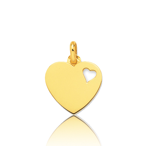 Pendentif or jaune coeur