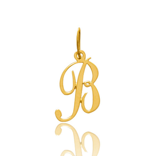Pendentif or jaune Initiale B
