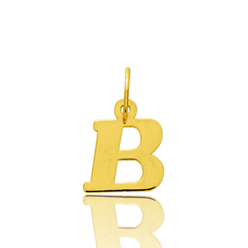 Pendentif or Jaune Initiale B