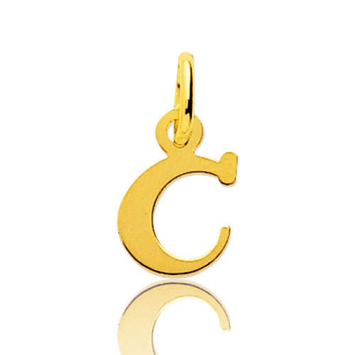 Pendentif or Jaune Initiale C
