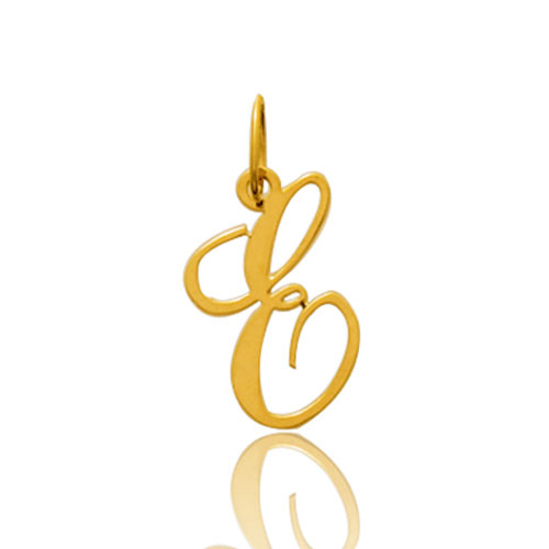 Pendentif or jaune Initiale E
