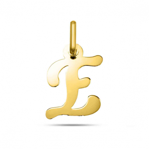 Pendentif or Jaune Initiale E