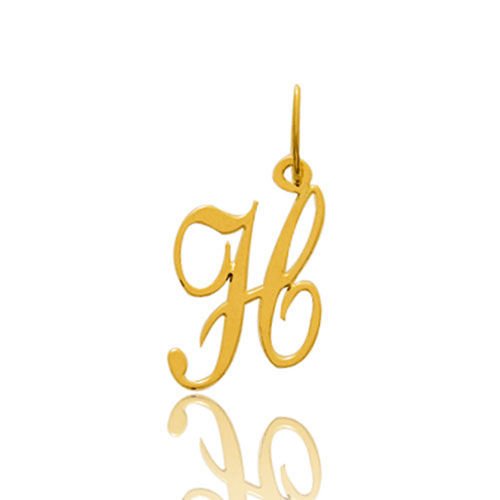 Pendentif or jaune Initiale H