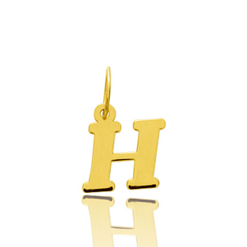 Pendentif or Jaune Initiale H
