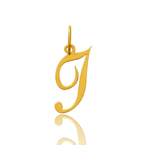 Pendentif or jaune Initiale I