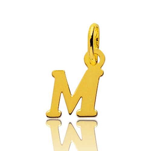 Pendentif or Jaune Initiale M