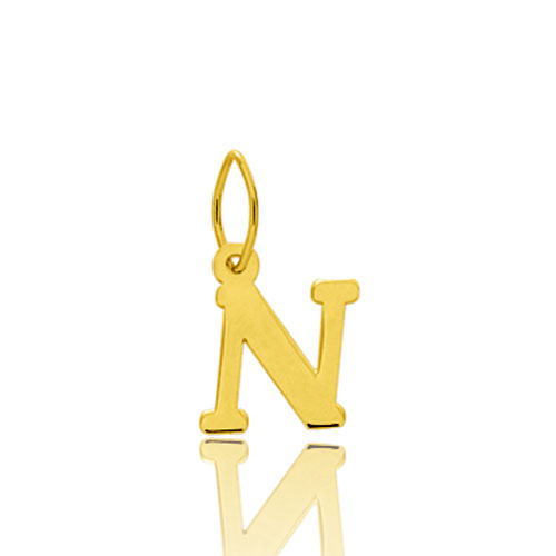 Pendentif or Jaune Initiale N