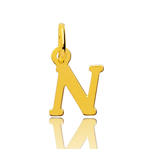 Pendentif or Jaune Initiale N