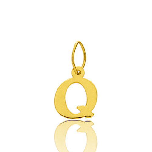Pendentif or Jaune Initiale Q