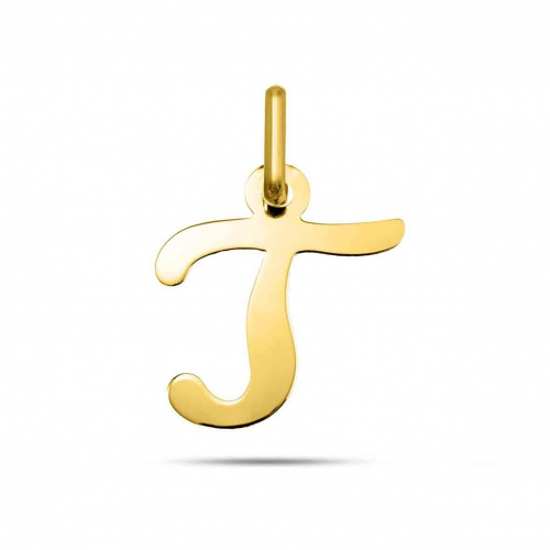 Pendentif or Jaune Initiale T