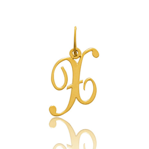 Pendentif or Jaune Initiale X