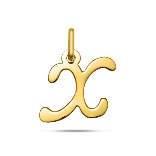 Pendentif or Jaune Initiale X