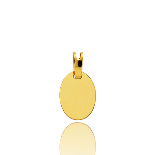 Pendentif or jaune ovale