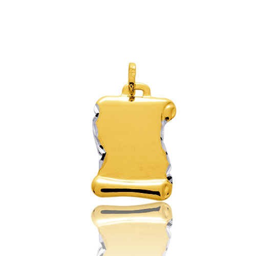 Pendentif or jaune parchemin