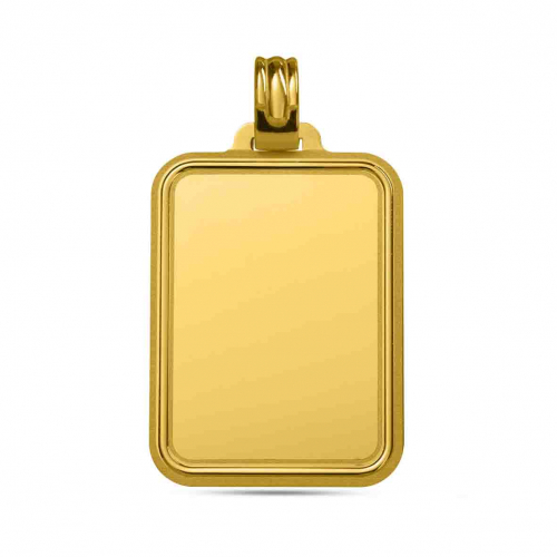 Pendentif or jaune plaque rectangulaire
