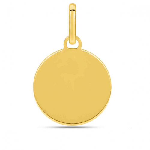 Pendentif or jaune rond 