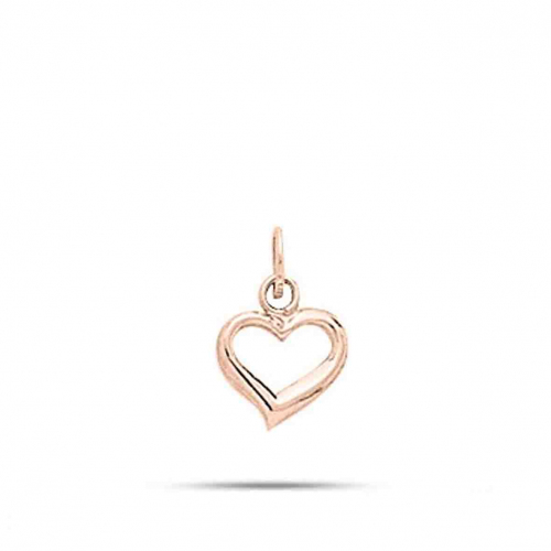 Pendentif or rose coeur