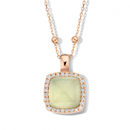 Pendentif Pantelleria prhnite sur nacre  et diamants One More