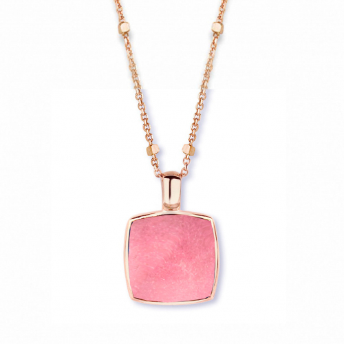 Pendentif quartz et rhodochrosite sur nacre One More