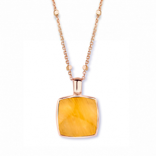 Pendentif quartz sur oeil de tigre jaune One More
