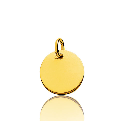 Pendentif rond or jaune plan� �pais
