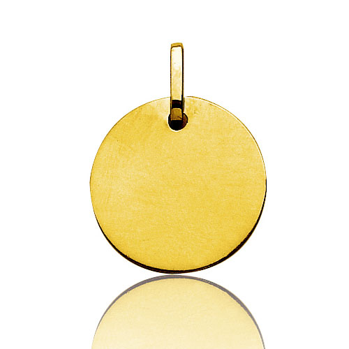 Pendentif rond or jaune plan� �pais