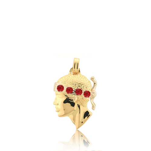 Pendentif t�te de Maure rubis