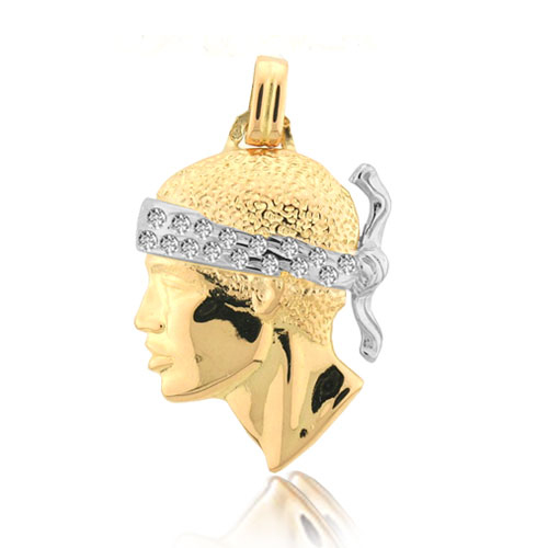 Pendentif tte de Maure serti de diamants