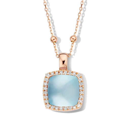 Pendentif topaze SWB sur nacre et diamants One More