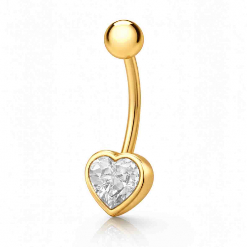Piercing nombril coeur - Oxyde de Zirconium -